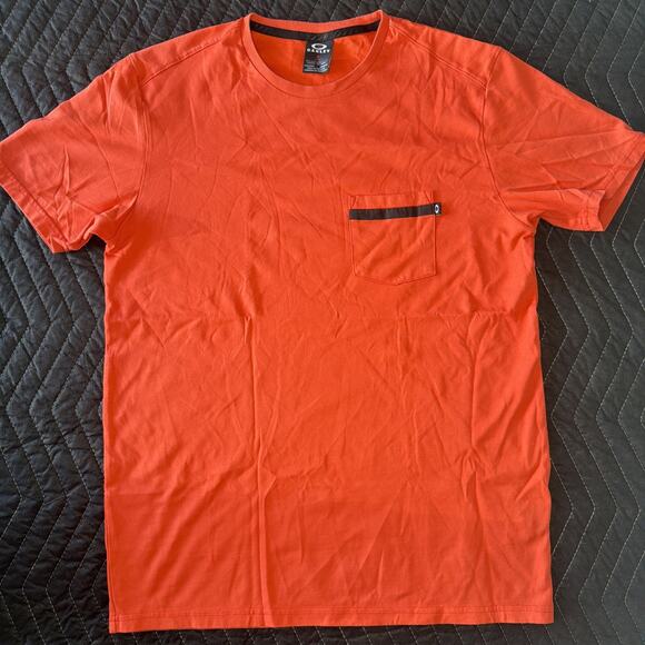 Oakley Other - Oakley Hydrolix Shirt Men Large Orange Short Sleeve Athletic Zipper Pocket Gym